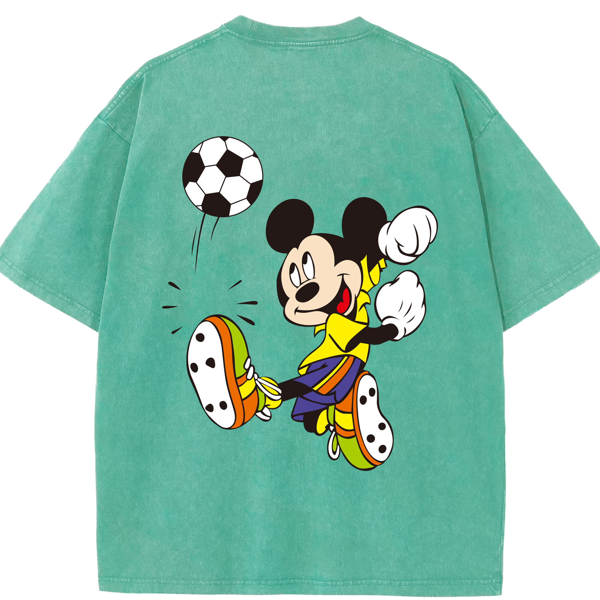 （画像用） ミッキーマウス Mickey Mouse 綿100% ヴィンテージ風 半袖Tシャツ（背面プリント）